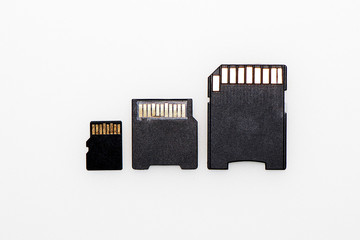 Memory cards on a white background - 204390234