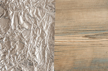crumpled aluminum foil texture background