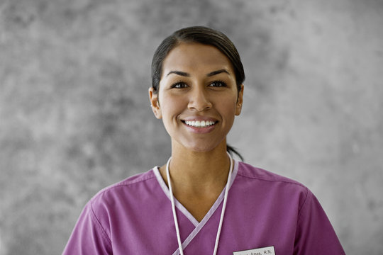Portrait of a smiling young nurse.