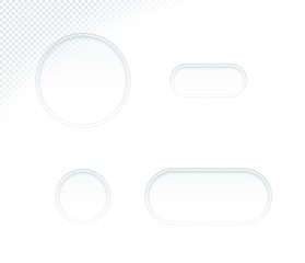 Vector 3d Blank White Paper Cut Out Circle Shapes Set