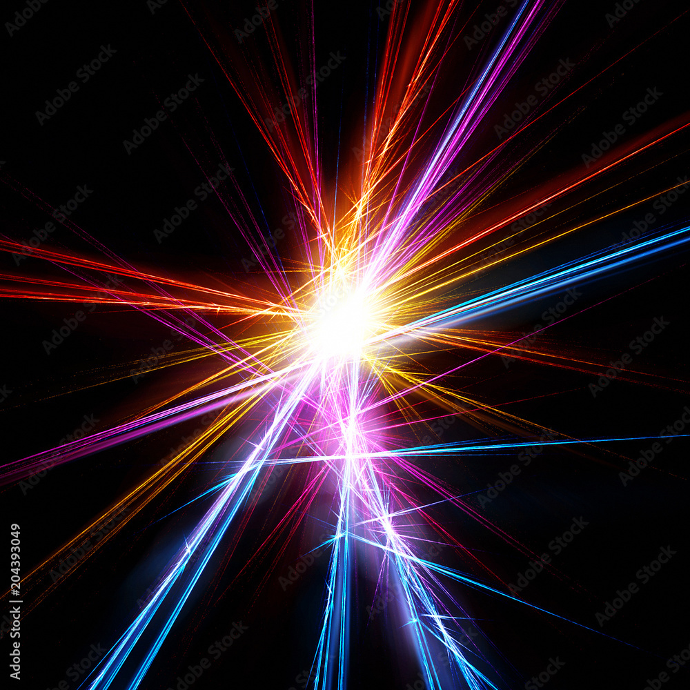 Poster short circuit. bright fractal on a black background
