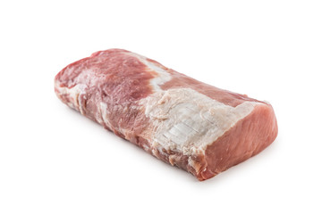 Pork loin fillet isolated on white background