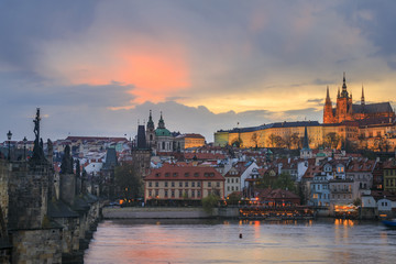 Fototapeta premium Panoramic view to Prague Czech Republic 