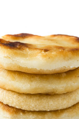 Arepas isolated on white background. Venezuelan typical food