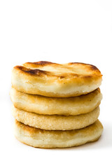Arepas isolated on white background. Venezuelan typical food