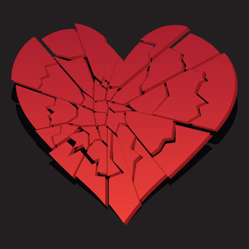 heart broken  / heartbreak flat icon for broken heart concept, vector illustration 