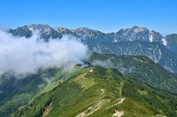 北アルプスの種池山荘