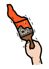 paint brush / cartoon vector and illustration, hand drawn style, isolated on white background.