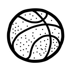 basket ball / cartoon vector and illustration, black and white, hand drawn, sketch style, isolated on white background.