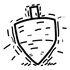 top spin / cartoon vector and illustration, black and white, hand drawn, sketch style, isolated on white background.