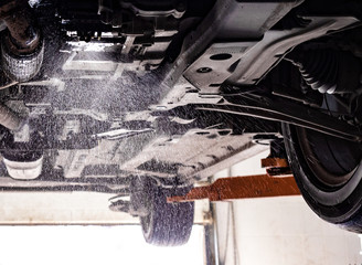 car service working engine repair and leak fuel system