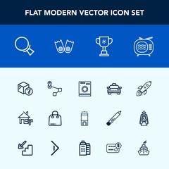 Modern, simple vector icon set with estate, vehicle, taxi, property, transport, technology, location, transportation, navigation, sale, television, hotel, laundry, science, rent, washer, winner icons