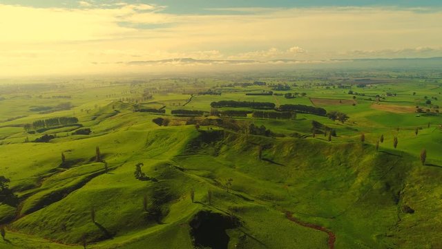 Aerial view of north island of New Zealand.