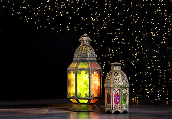 Oriental light lantern Holidays decoration Eid mubarak Ramadan kareem