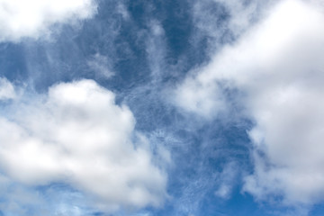 beautiful fluffy clouds against a blue sky