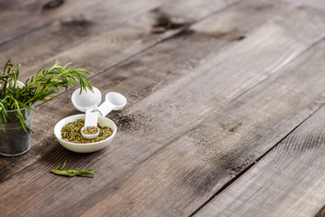 healthy food - a mix of spices and herbs.  Food background