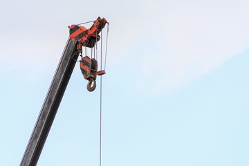 telescopic arms of mobile construction crane truck