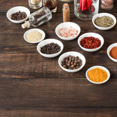 healthy food - a mix of spices and herbs.  Food background