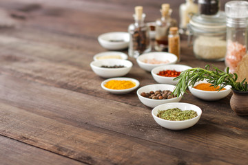 healthy food - a mix of spices and herbs.  Food background
