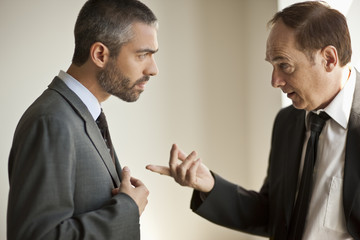 Two businessmen in a discussion.