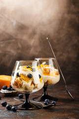 Healthy layered dessert trifle
