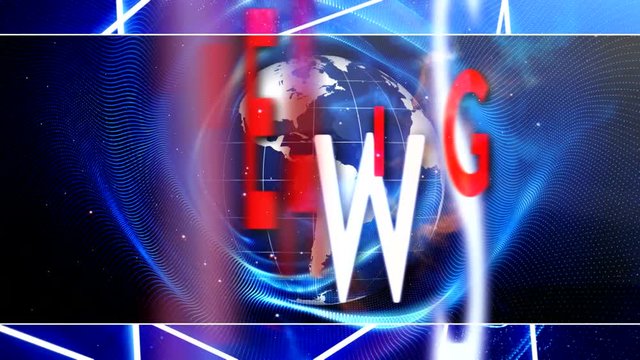 News globe text animation background
