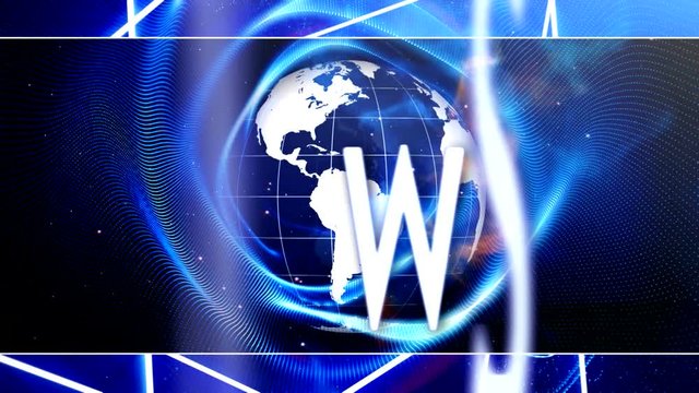 News globe text animation background