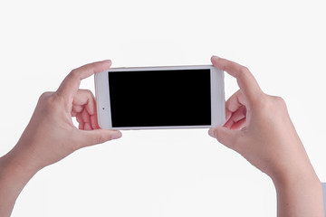 woman hand and smart phone