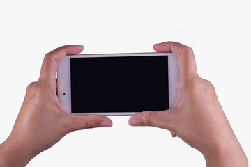 woman hand and smart phone