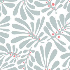 Background with palm leaves. Tropical seamless pattern with monstera plant. Vector illustration