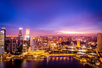 Fototapeta na wymiar Singapore Bay View at Sunset