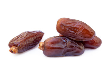Dried sweet dates isolated on a white background 