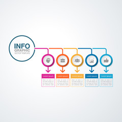 Vector infographic template for diagram, graph, presentation, chart, business concept with 5 options.