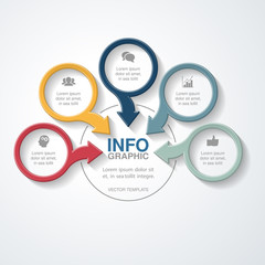 Vector infographic template for diagram, graph, presentation, chart, business concept with 5 options.
