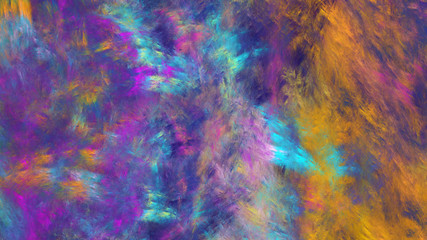 Obraz na płótnie Canvas Abstract painted texture. Chaotic pink, violet, blue and orange strokes. Fractal background. Fantasy digital art. 3D rendering.