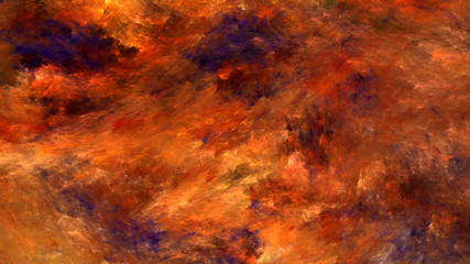 Fototapeta na wymiar Abstract painted texture. Chaotic orange and blue strokes. Fractal background. Fantasy digital art. 3D rendering.