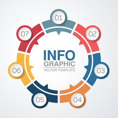 Vector infographic template for diagram, graph, presentation, chart, business concept with 7 options.