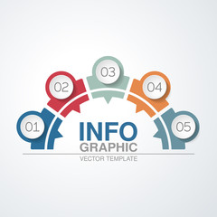 Vector infographic template for diagram, graph, presentation, chart, business concept with 5 options.