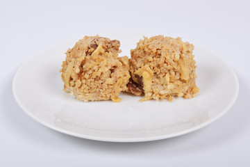 Millets with fruits on a white