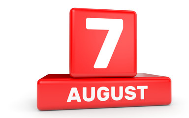 August 7. Calendar on white background.