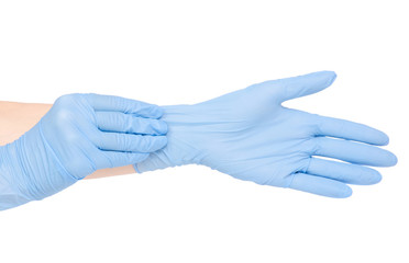Hand in medical glove medicine