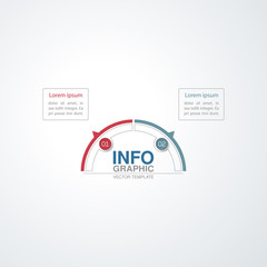 Vector infographic template for diagram, graph, presentation, chart, business concept with 2 options.
