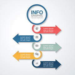Vector infographic template for diagram, graph, presentation, chart, business concept with 5 options.