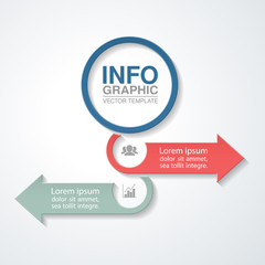 Vector infographic template for diagram, graph, presentation, chart, business concept with 2 options.