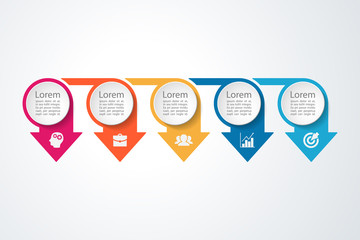 Vector infographic template for diagram, graph, presentation, chart, business concept with 5 options.