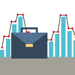 briefcase business diagram office equipment vector illustration