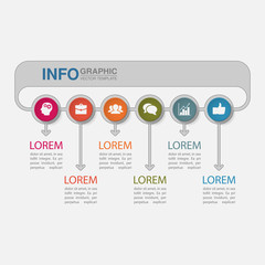 Vector infographic template for diagram, graph, presentation, chart, business concept with 6 options.