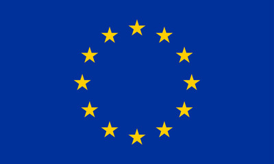 European Union flag. EU symbol with official colors. Vector illustration.