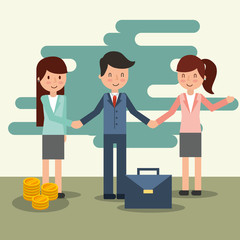 business people characters teamwork coworkers vector illustration