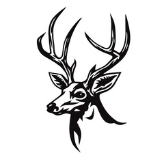 Deer Stylized Drawing Vector Illustration